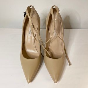 Casadei Nude Leather Heel Pumps